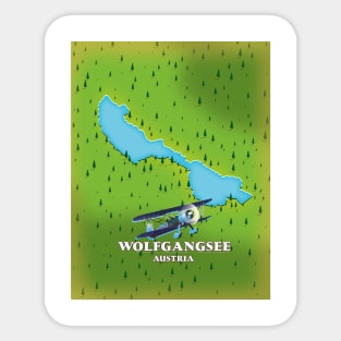 Wolfgangsee Lake Austria lake map Sticker